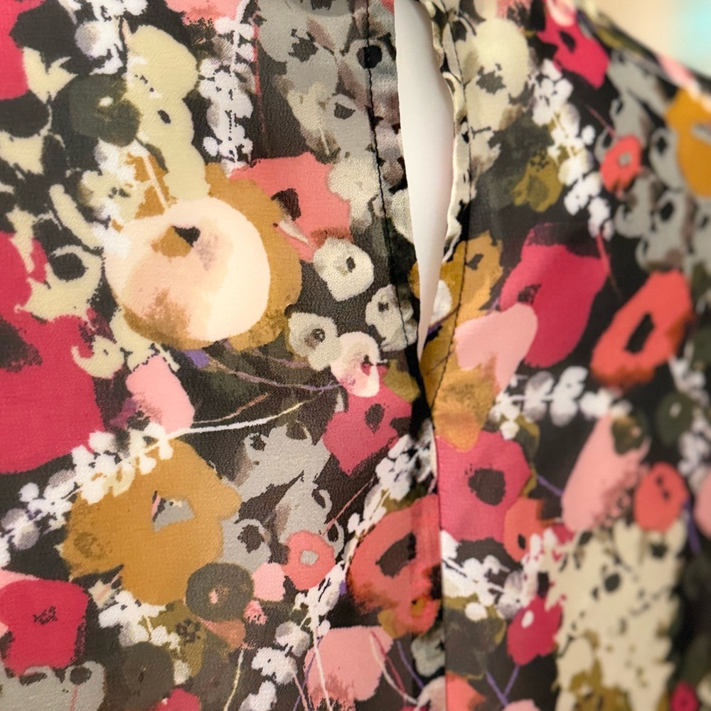 Floral Print Asymmetrical Women's Blouse - Picture 6 of 9